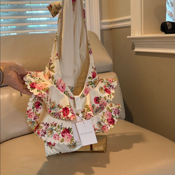 Zimmermann ruffle trim floral lace details swimsuit sz - Picture 16 of 17